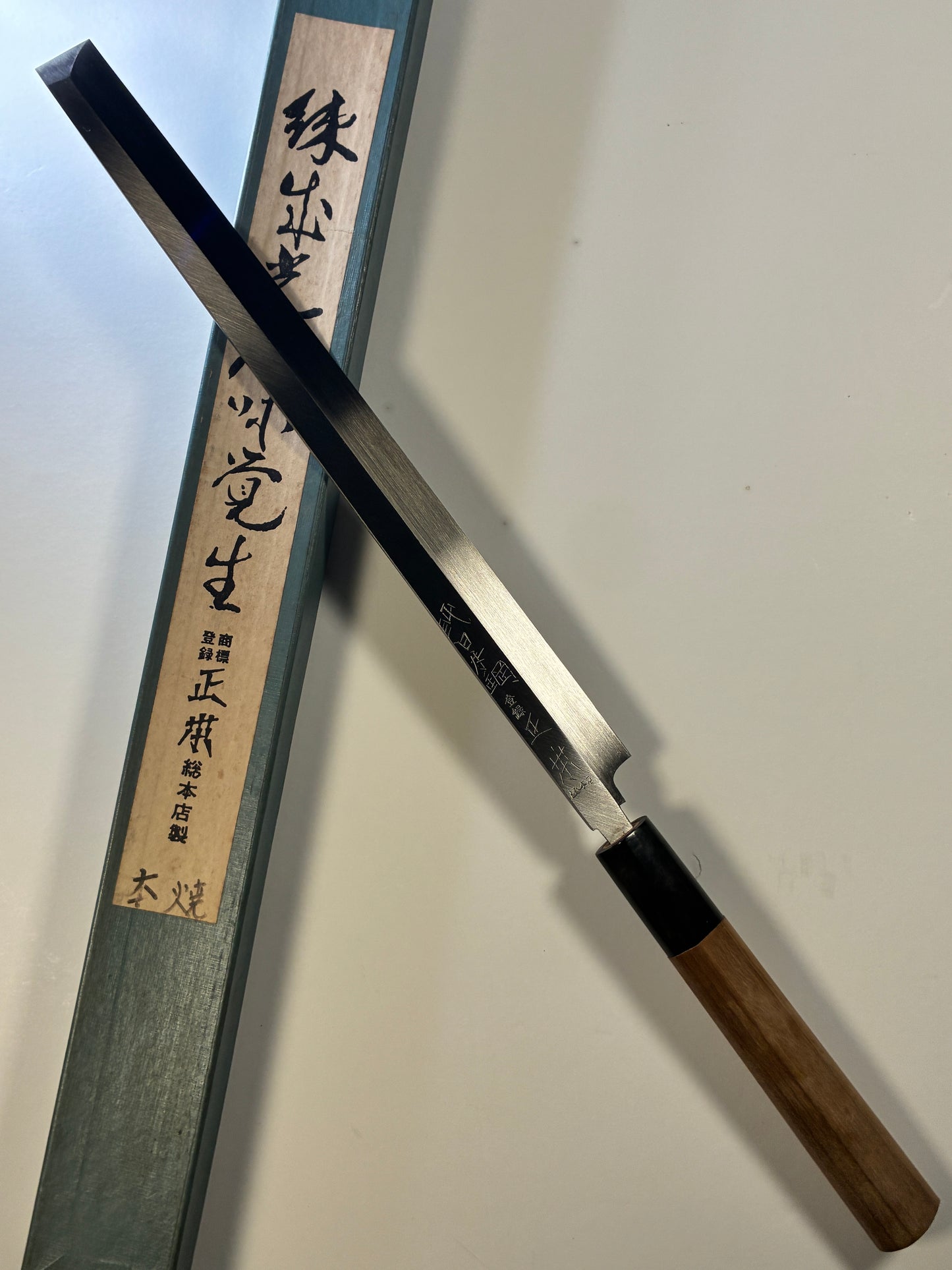 Masamoto Sohonten Honyaki Takohiki 270mm – 1990s NOS Japanese Octopus Sashimi Knife